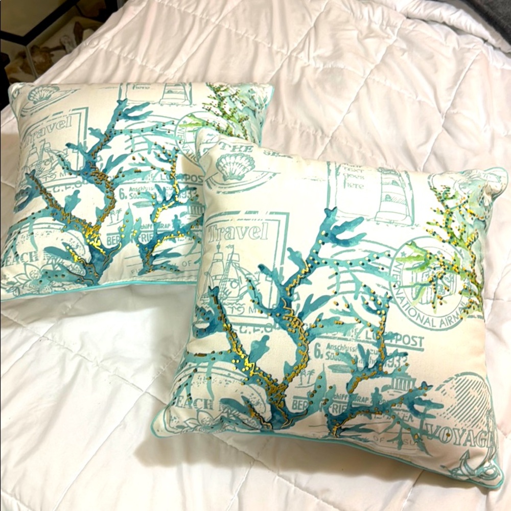Matching set of 2 throw pillows